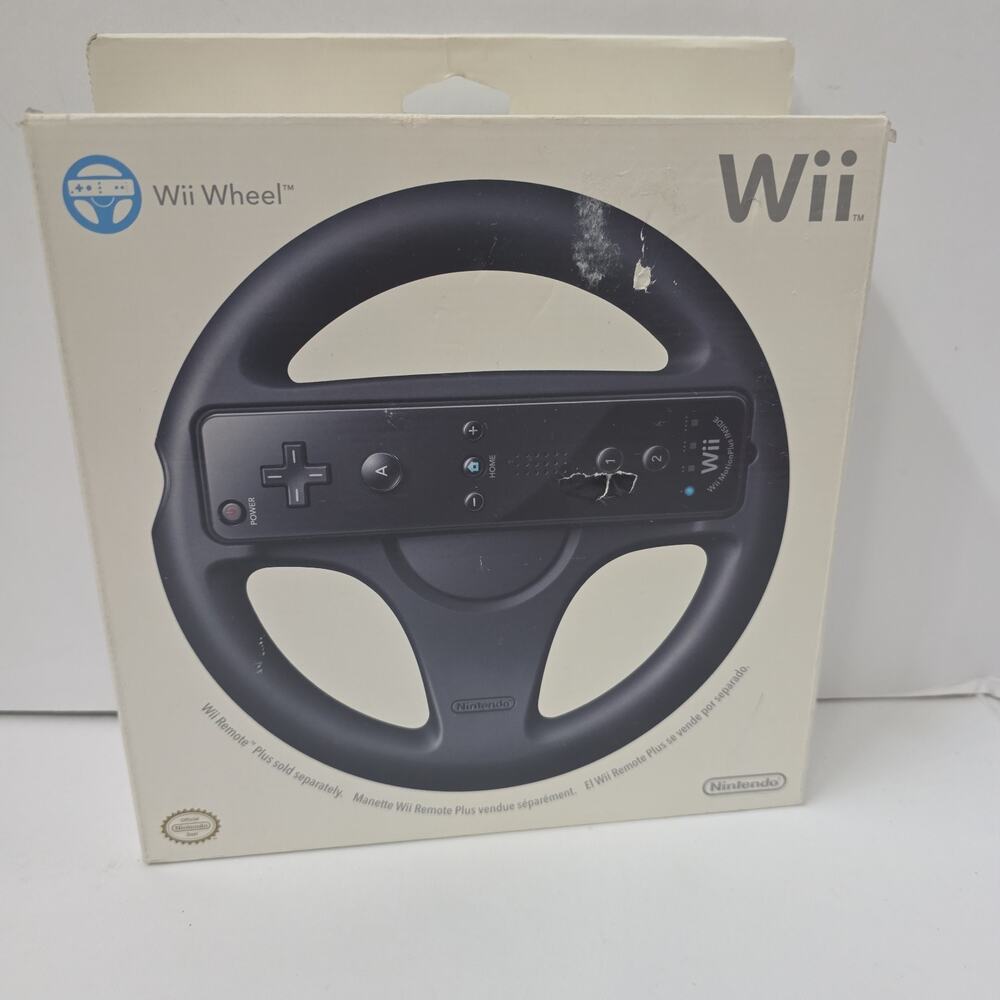 Nintendo Wii Original Product Wheel 2011- Open Box Black Complete